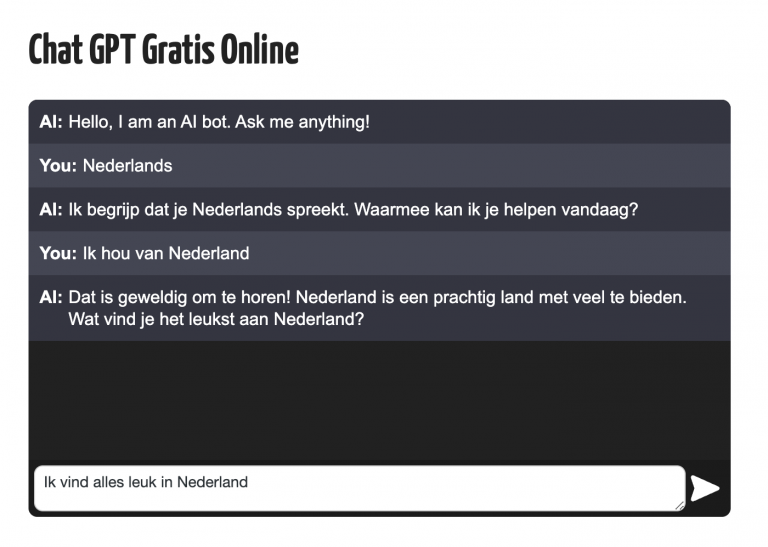 ChatGPT Nederlands - Chat GPT Gratis Online - ChatGPTnl.nl